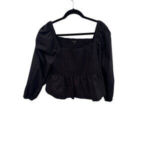 J Crew women's long sleeve black boho shirt size 2xl